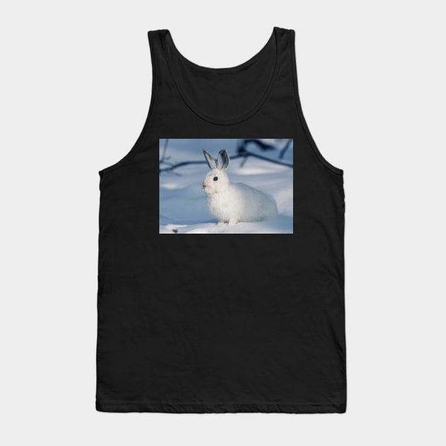 White Rabbit in the Snow in the Winter Tank Top by kawaii_shop